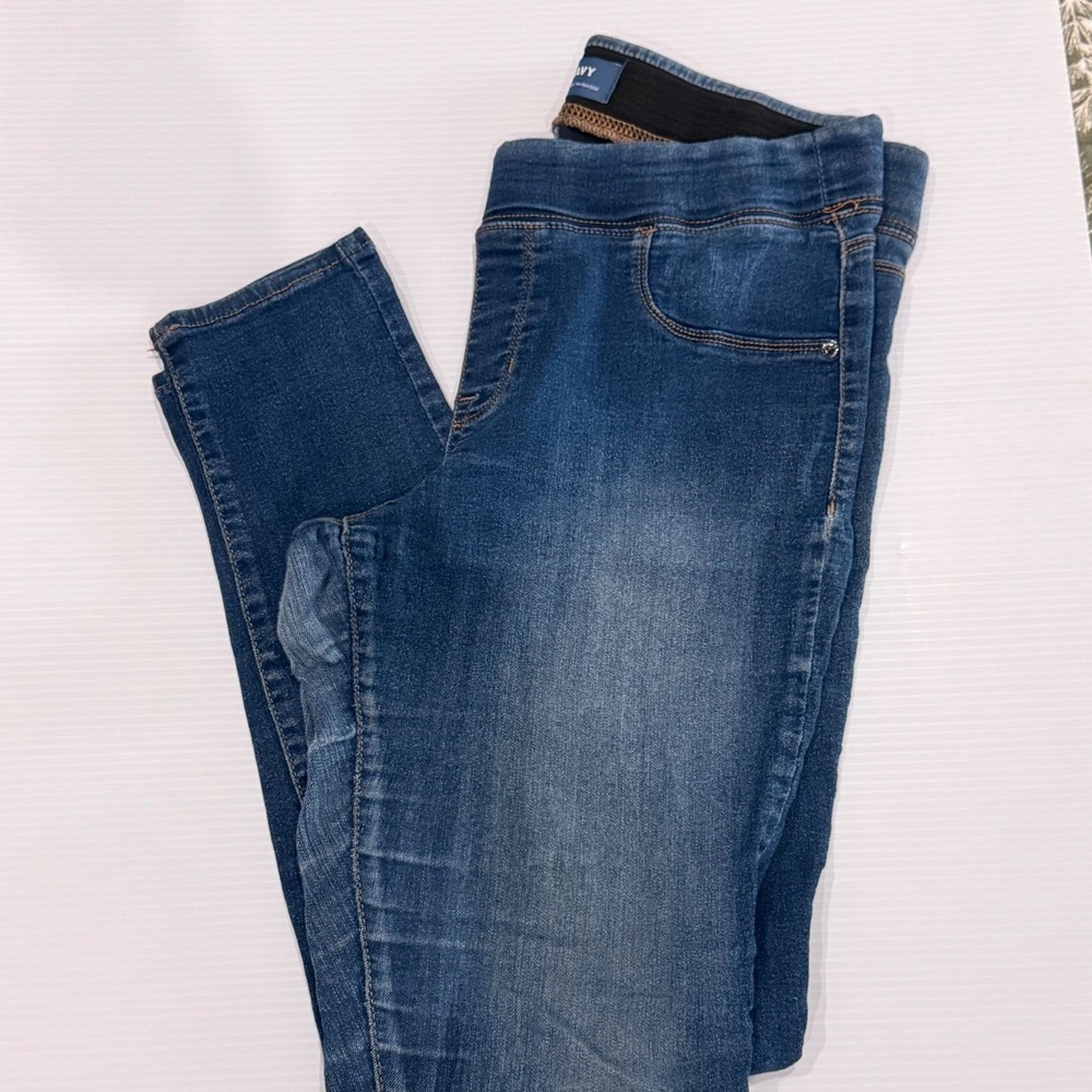 Old Navy Rockstar Mid Rise Jeggings Medium Wash Skinny Denim Blue Size 12 Reg